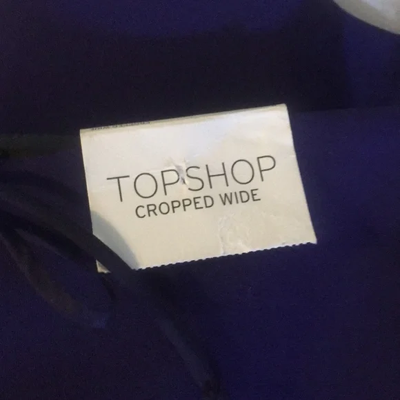 Topshop cropped wide leg pants lace up sz 4 - Picture 3 of 6